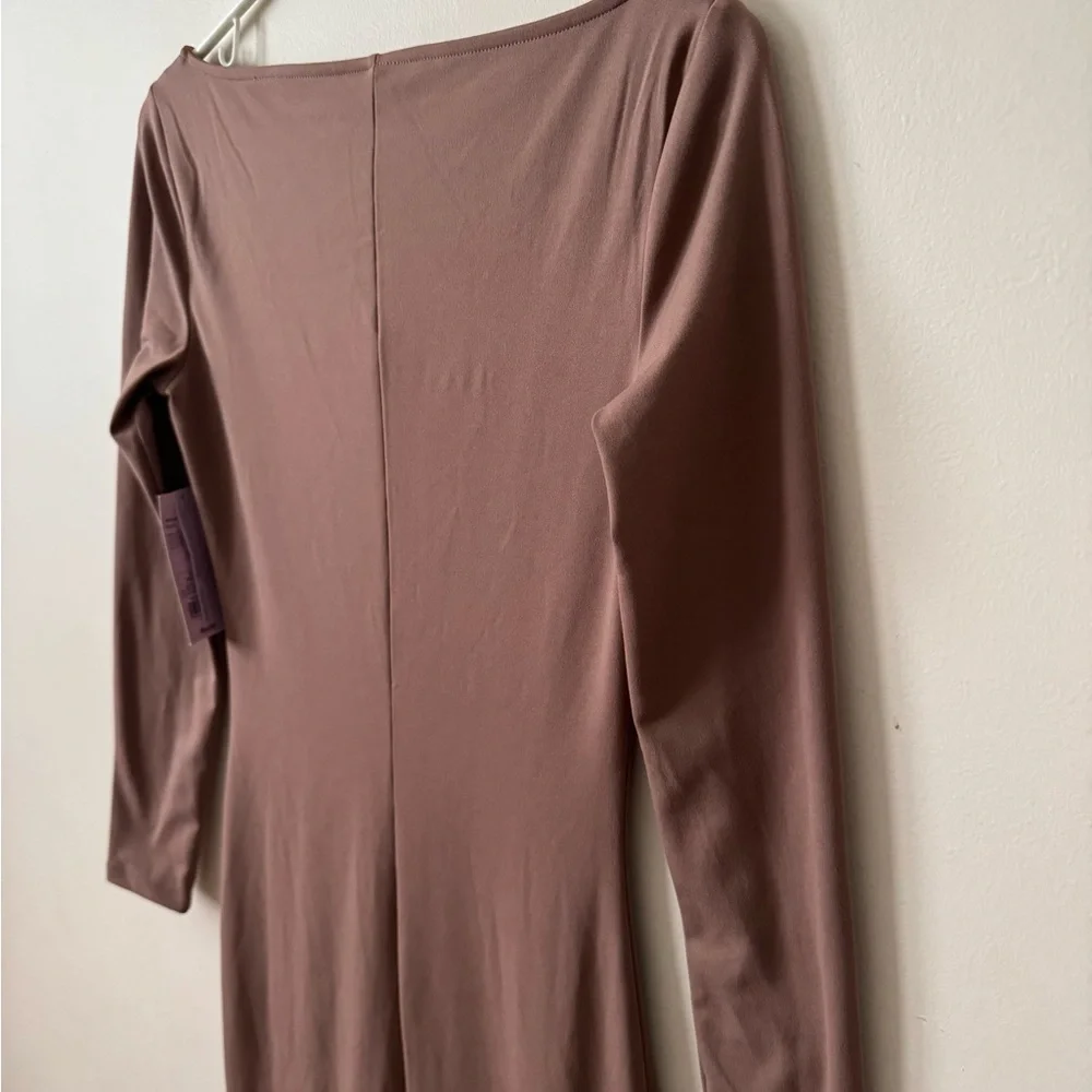 Wild Fable NWT Women’s Long Sleeve ButterBliss Maxi Bodycon Dress Dark Taupe - Picture 7 of 9